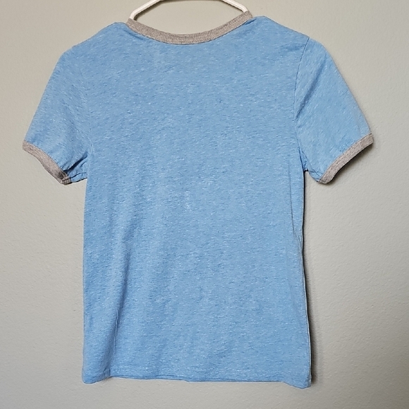 Sonic The Hedgehog Sequin Glasses Kids Blue Short Sleeve Ringer T-Shirt - Picture 7 of 7